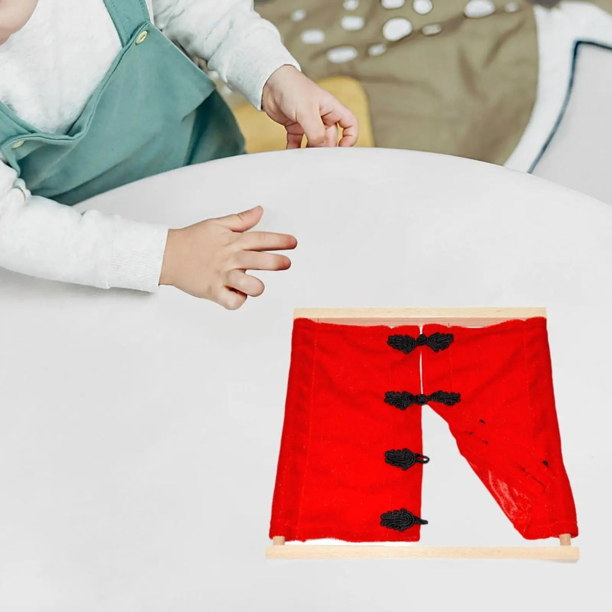 Montessori Clothing Board Training Tool Dress Learning Board Clothing Frame Toy Sensory Board for Toddlers Children Kids