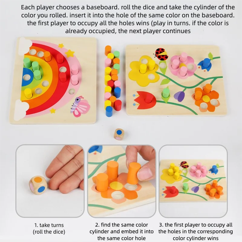 Educational Early Childhood Color Matching Children's Toys Sensory Training Building Blocks Kindergarten Teaching Aids