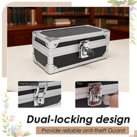 Lockable Cash Box with Key Aluminium Alloy Money Coins Bank Cards Jewelry Storage Box Portable Hidd Mini Safe Locker