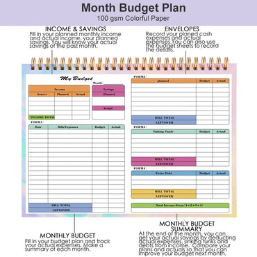 B5 Spiral Household Expense Account Book Daily Weekly Finance Budget Planner Cash Income Expenditure Saving Tracker Notebook