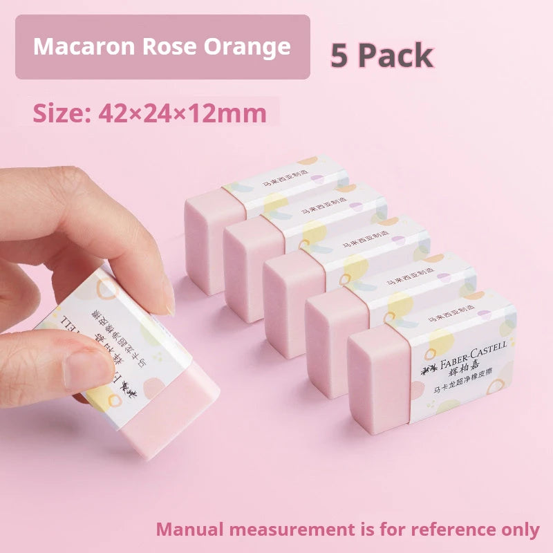 Faber-Castell Pencil Eraser 4/18 Pcs Macaroon Color Clean Rubber Eraser Set Portable School Office Supplies Student Stationery