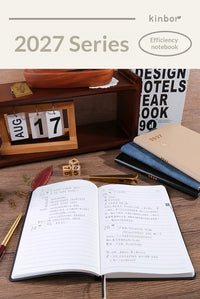 Kinbor 2027 A5 Efficiency Planner Two Days Per Page Notebook To Do List Self-discipline Habit Tracker Time Management Journal