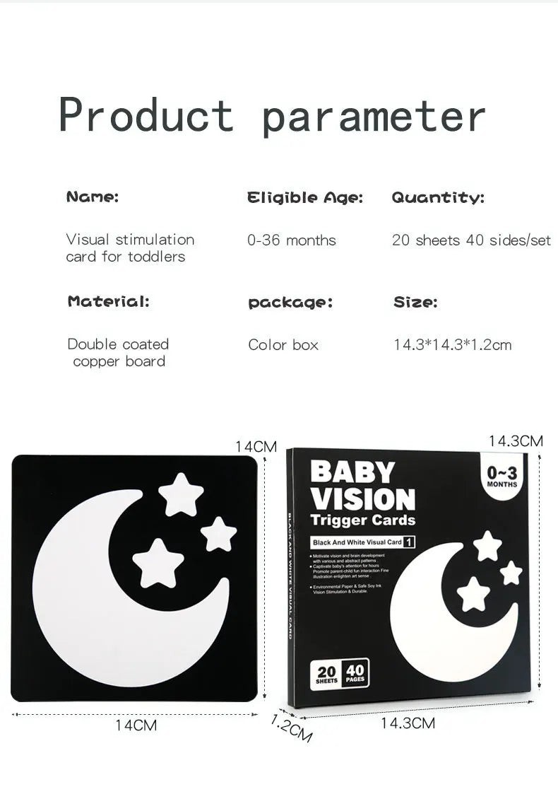 Baby Visual Stimulation Cards Montessori High Contrast Flash Card Infant Visual Early Education Learning Toys For Newborn Gifts