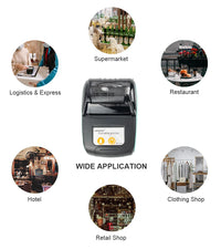 GOOJPRT 58mm Mini Portable Thermal Printer Bluetooth Ticket Bill Receipt POS Printer for Business for IOS/Android Mobile Phone