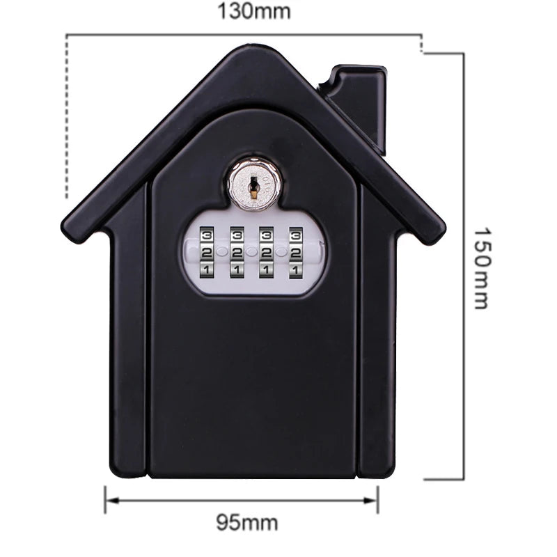 Wall Mount Key Storage Secret Box Organizer 4 Digit Combination Password Security Code Lock No Key Home Key Safe Box