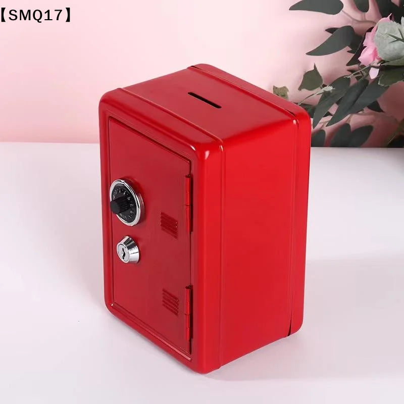 Mini Metal Safe Piggy Bank With Combination Lock And Key Security Perfect For Kids Money Saving Home Small Items Storage【SMQ】