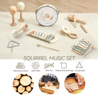 Montessori Music Toys Wooden Kids Early Educational Instruments Toy 0-3 Years Drum Xylophone Percussion Instruments Baby Gifts