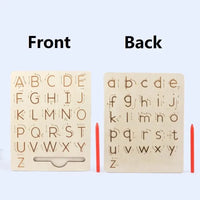 Children Writing Practice Wooden Alphabet Board Alphanumeric Handwritten Track Copy Groove Montessori Toys