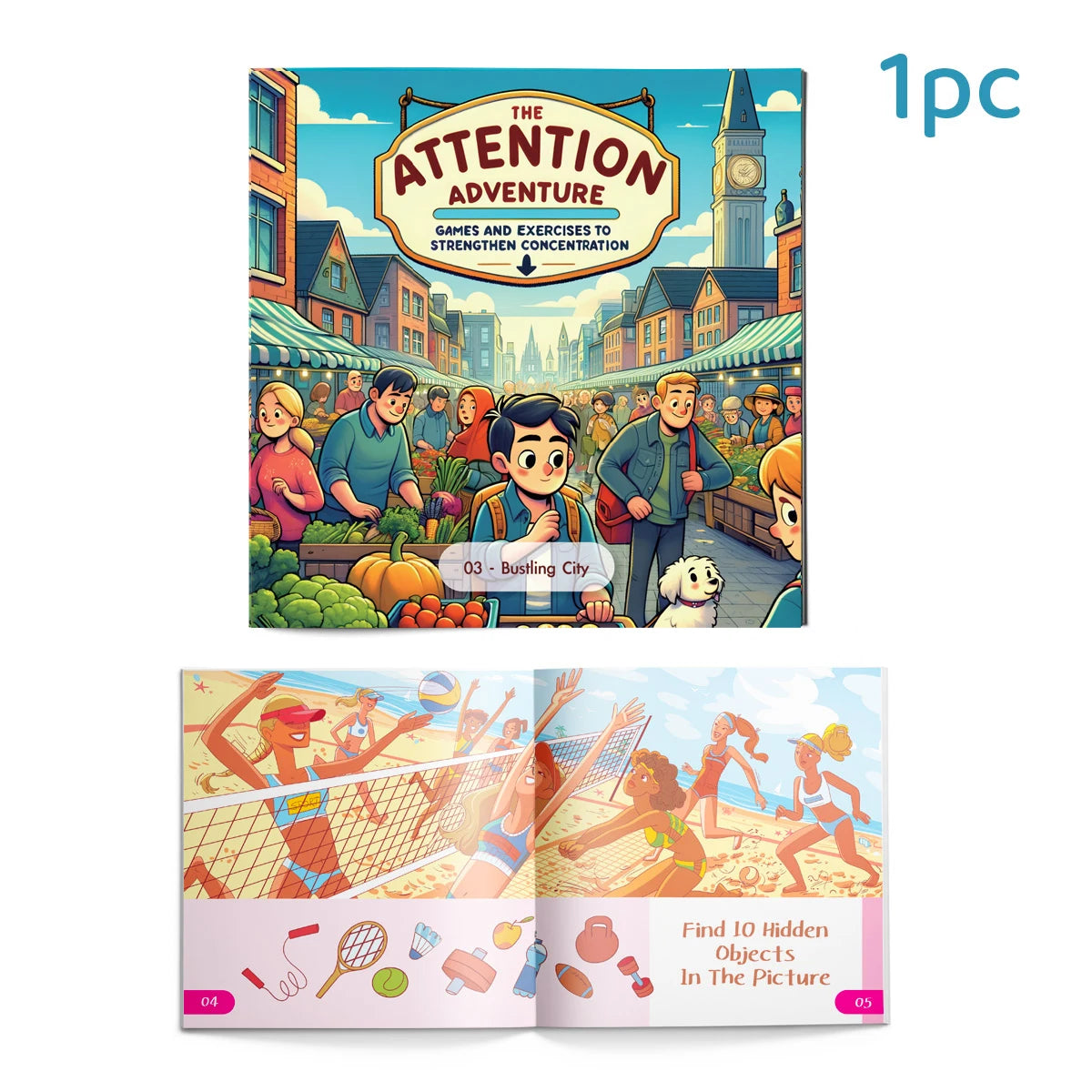 5PCS The Attention Adventure Books for Kids – Fun Games & Exercises to Strengthen Focus and Concentration Skills