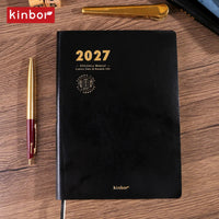 Kinbor 2027 A5 Efficiency Planner Two Days Per Page Notebook To Do List Self-discipline Habit Tracker Time Management Journal