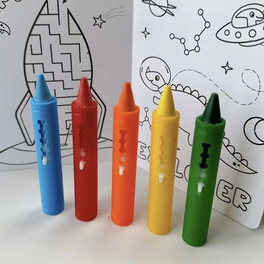 6pcs set Washable Bath Crayons-Colorful, Easy-Clean Markers for Youngsters, Fun Shower Draw in the Tub Graffiti Toy