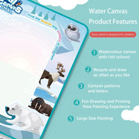 Magic Water Drawing Mat Coloring Doodle Mat Water Absorbing Painting Pad Reusable Magic Pens Painting Board Educational Toys