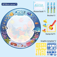 Magic Water Drawing Mat Coloring Doodle Mat Water Absorbing Painting Pad Reusable Magic Pens Painting Board Educational Toys