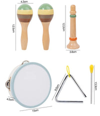 Montessori 6-in-1 Wooden Percussion Set - Music Discovery Kit for Toddlers 1-3 | Xylophone, Shakers, Sensory Toys & Gift