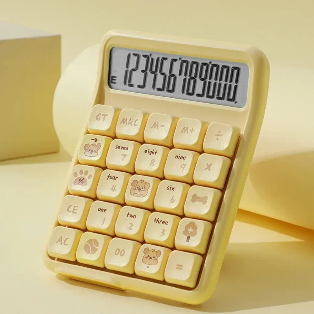 Detachable Mute Mahjong-Sound Calculator Cute Cartoon Electronic Calculators Mechanical Buttons Large Screen