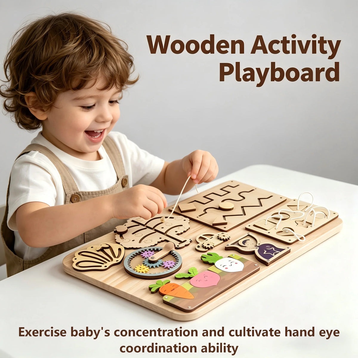 Busy Board Diy Accessories Montessori Early Education Toys Kids Activity Busyboard Material Teaching  Wooden Game 2-6 Years Old