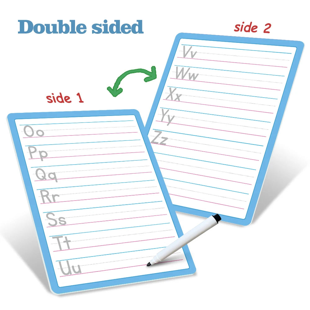 Dry Erase Handwriting Tracing Practice Board for Kids Write and Wipe Reusable Boards for Kindergarten and Preschool Montessori