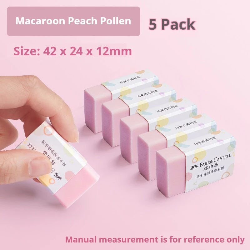 Faber-Castell Pencil Eraser 4/18 Pcs Macaroon Color Clean Rubber Eraser Set Portable School Office Supplies Student Stationery