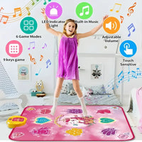 Unicorn Music Dance Mat Kids Electronic Dancing Blanket LED Score Board Floor Game Carpet Educational Toys Girl Birthday Gift