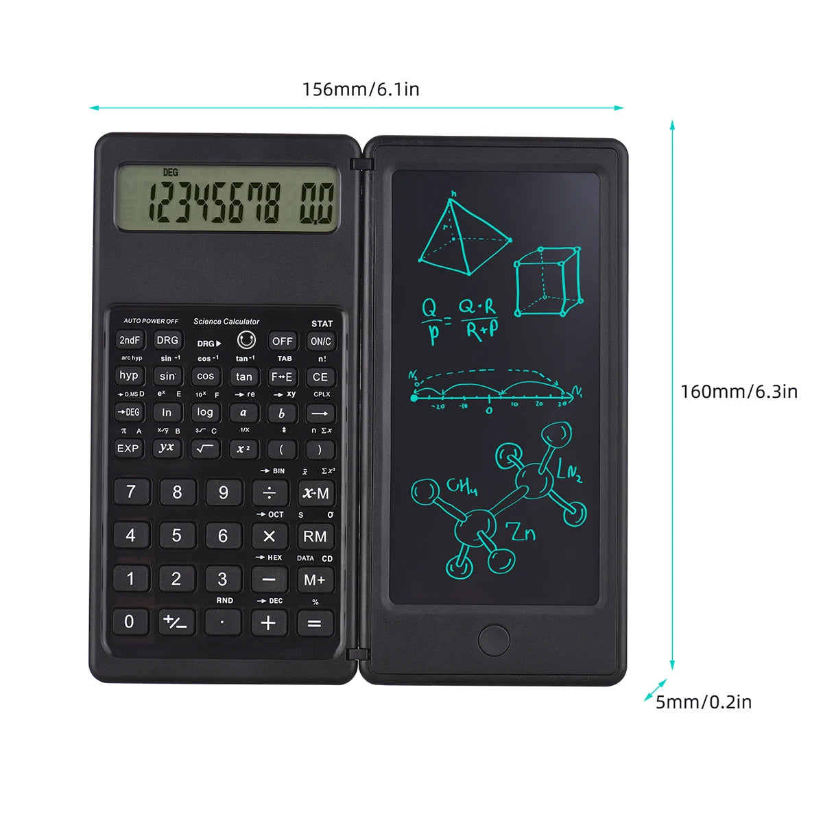 Portable 6.5 Inch Calculator LCD Screen Writing Tablet Folding Scientific Calculator Tablet Digital Drawing Pad With Stylus Pen