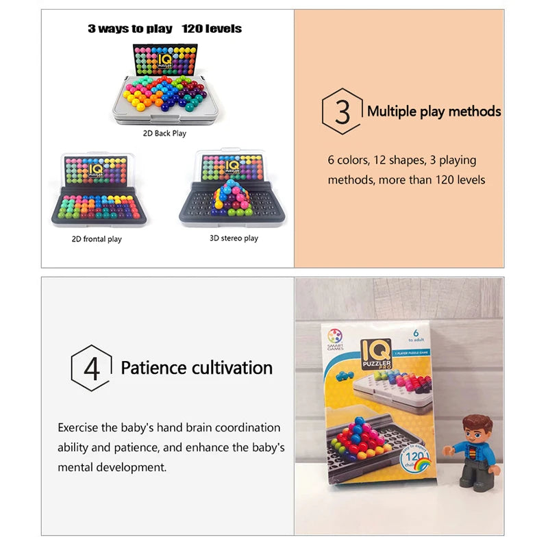 1Box Intelligence Magic Beads Travel Game for Kids and Adults a Cognitive Skill-Building Brain Game Kids Montessori Toys