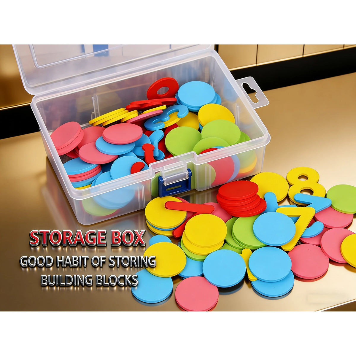 100 Counting Discs Foam Math Toy Toddlers Bright Red Pink Yellow Blue Green Chips with Numbers to Enhance Perception Recognition