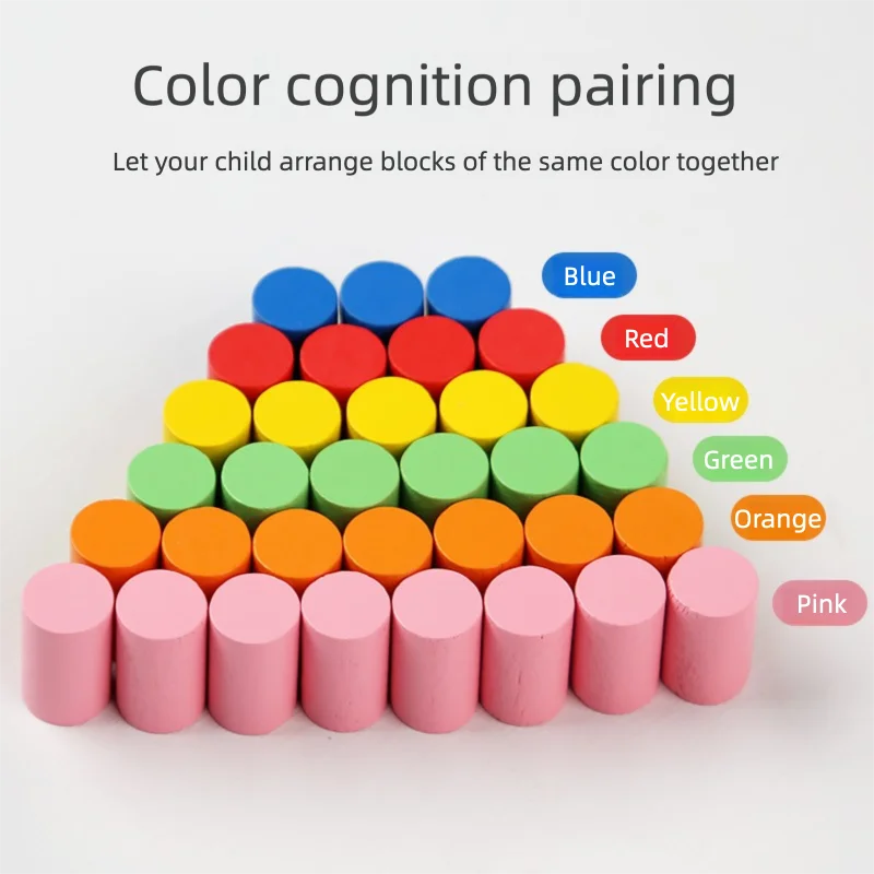 Educational Early Childhood Color Matching Children's Toys Sensory Training Building Blocks Kindergarten Teaching Aids