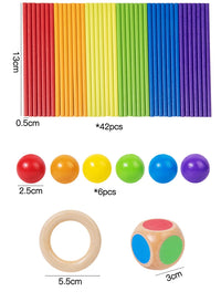 New 3in1 Wooden Stick and Tower Game Arithmetic Early Education Montessori Toys Thinking Training Parent-child Interactive Toy