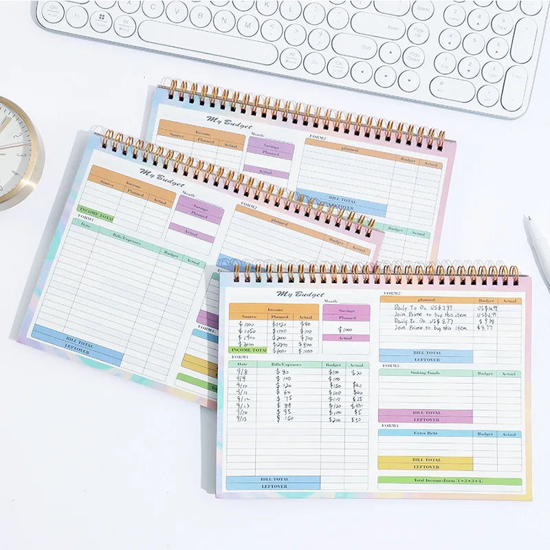 B5 Spiral Household Expense Account Book Daily Weekly Finance Budget Planner Cash Income Expenditure Saving Tracker Notebook