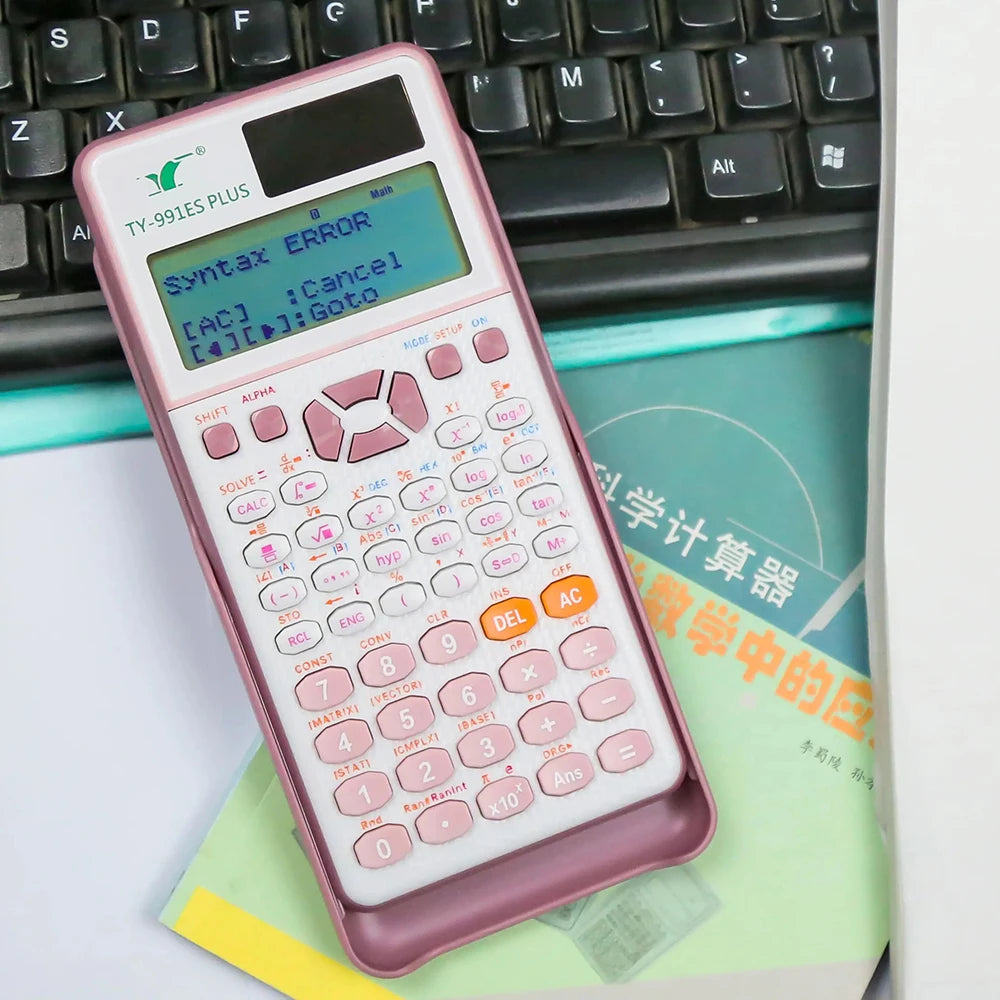 【New】Scientific Calculators Math Calculator with 417 Function HD Dot Matrix Display 96*31) Dual Power Supply