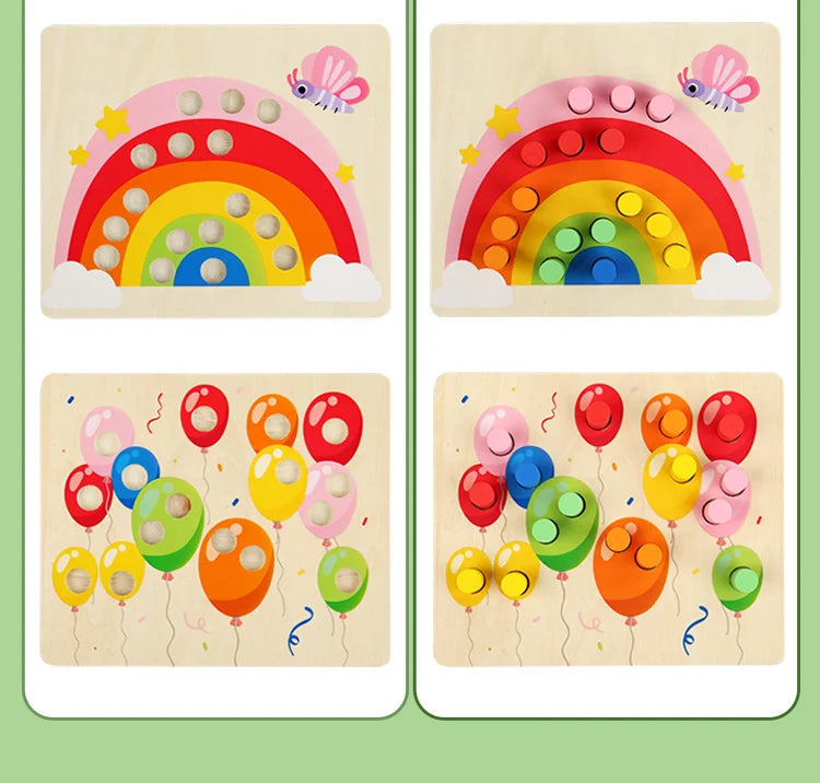 Educational Early Childhood Color Matching Children's Toys Sensory Training Building Blocks Kindergarten Teaching Aids