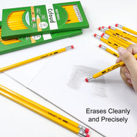 12-150pcs Bulk Pencils with Eraser top,2 HB Pencils for Writhing, Drawing and Sketching,Yellow Wood-Cased Pencils