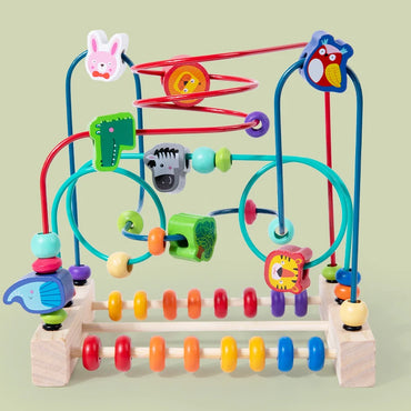 Wooden Roller Coaster Bead Maze Montessori Toys Abacus Math Toys Toddler Early Educational Toys for Kids Children Fine Motor