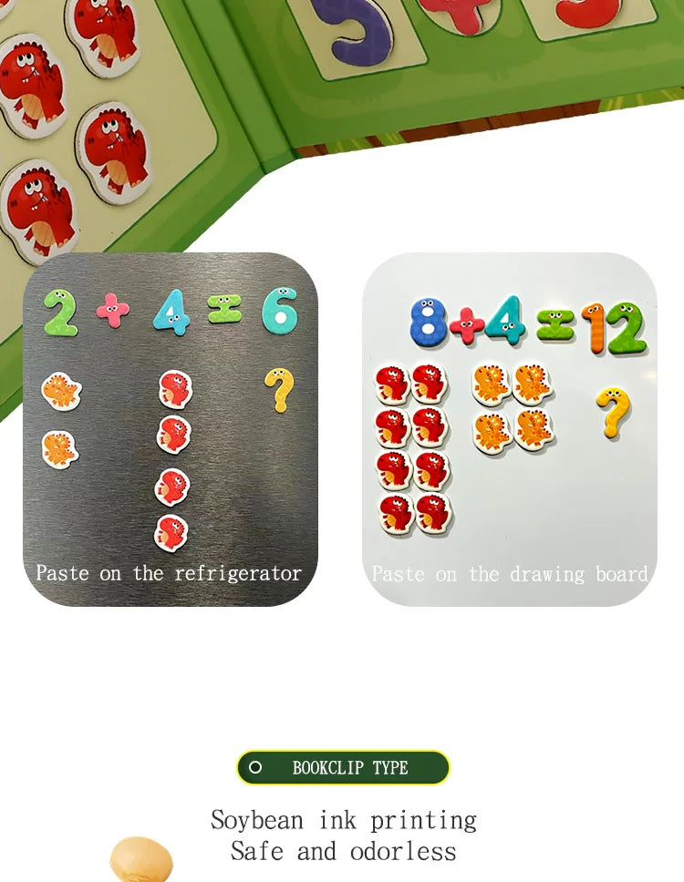 Dinosaur Theme Children's Math Tiles Number Decomposition Arithmetic 1-20 Addition And Subtraction Early Education Toys