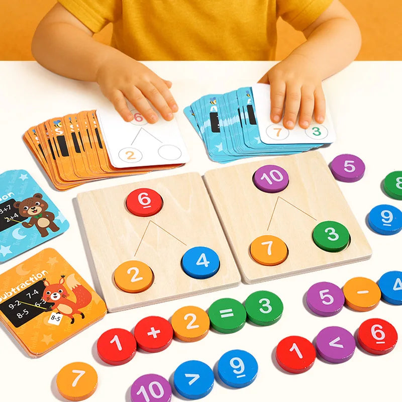 Children's Wooden Number Decomposition Addition Subtraction Operation Montessori Logical Thinking Training Math Educational Toys