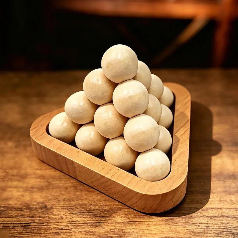 Magic Baffling Difficult Brain Teaser 3D Wooden Pyramid Puzzle IQ Logic Training for Adults & Kids Challenge Educational Toys
