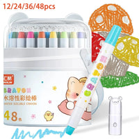 12 - 48 Color Silky Twistable Crayons,Washable Art Supplies,Multicultural Pastel Gel Crayons,Easy Grip Coloring Gift for artist