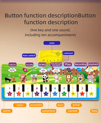 100x36cm Kids Music Piano Mat Toddlers Floor Keyboard Dance Mat with 8 Instrument Sounds Baby Carpet Educational Toys Kids Gifts