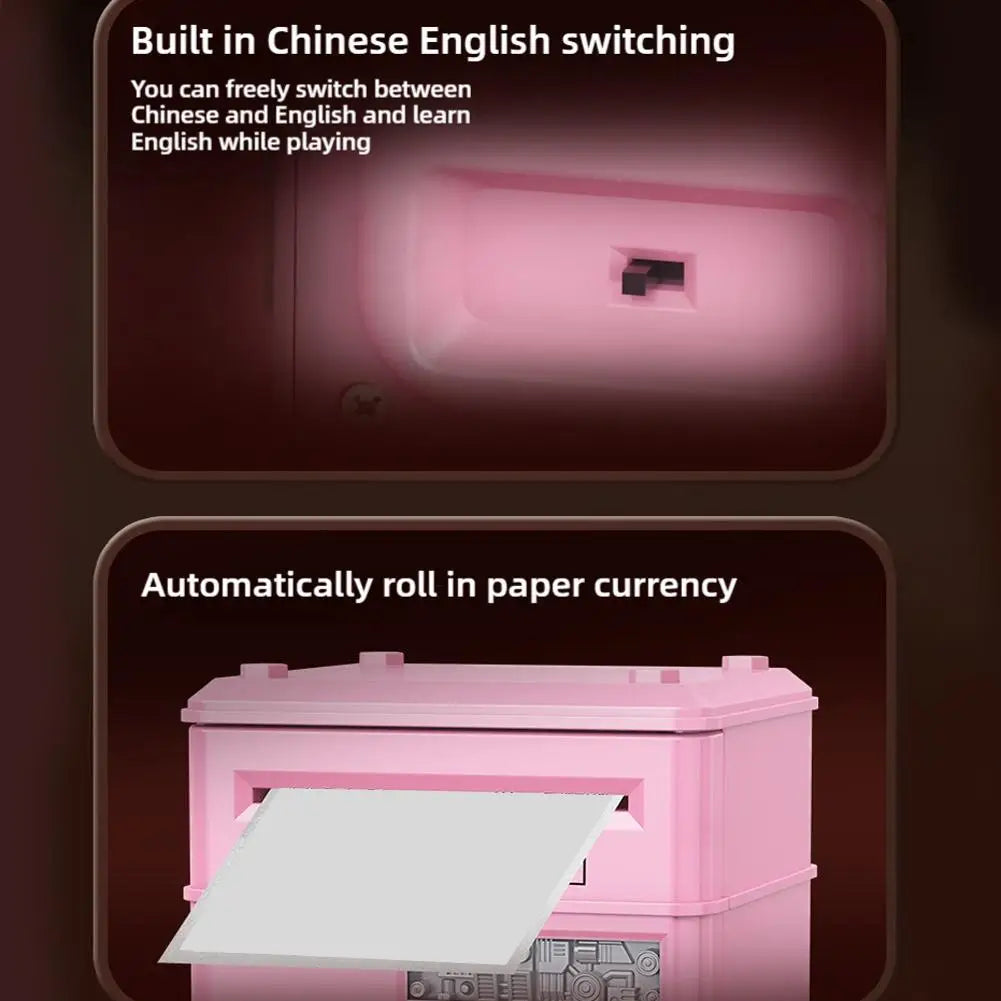 Electronic Piggy Bank Automatic Mini Safe Coins Cash Saving Money Box Password Counter Code Key Lock Coin Bank ATM Child Gift