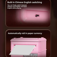 Electronic Piggy Bank Automatic Mini Safe Coins Cash Saving Money Box Password Counter Code Key Lock Coin Bank ATM Child Gift