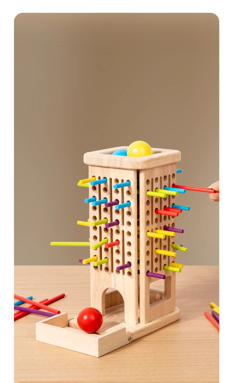 New 3in1 Wooden Stick and Tower Game Arithmetic Early Education Montessori Toys Thinking Training Parent-child Interactive Toy