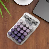 Calculator with Mechanical Buttons Easy to Read Cute Bottom Antiskid Retro with LCD Display for Daily and Basic Office Students