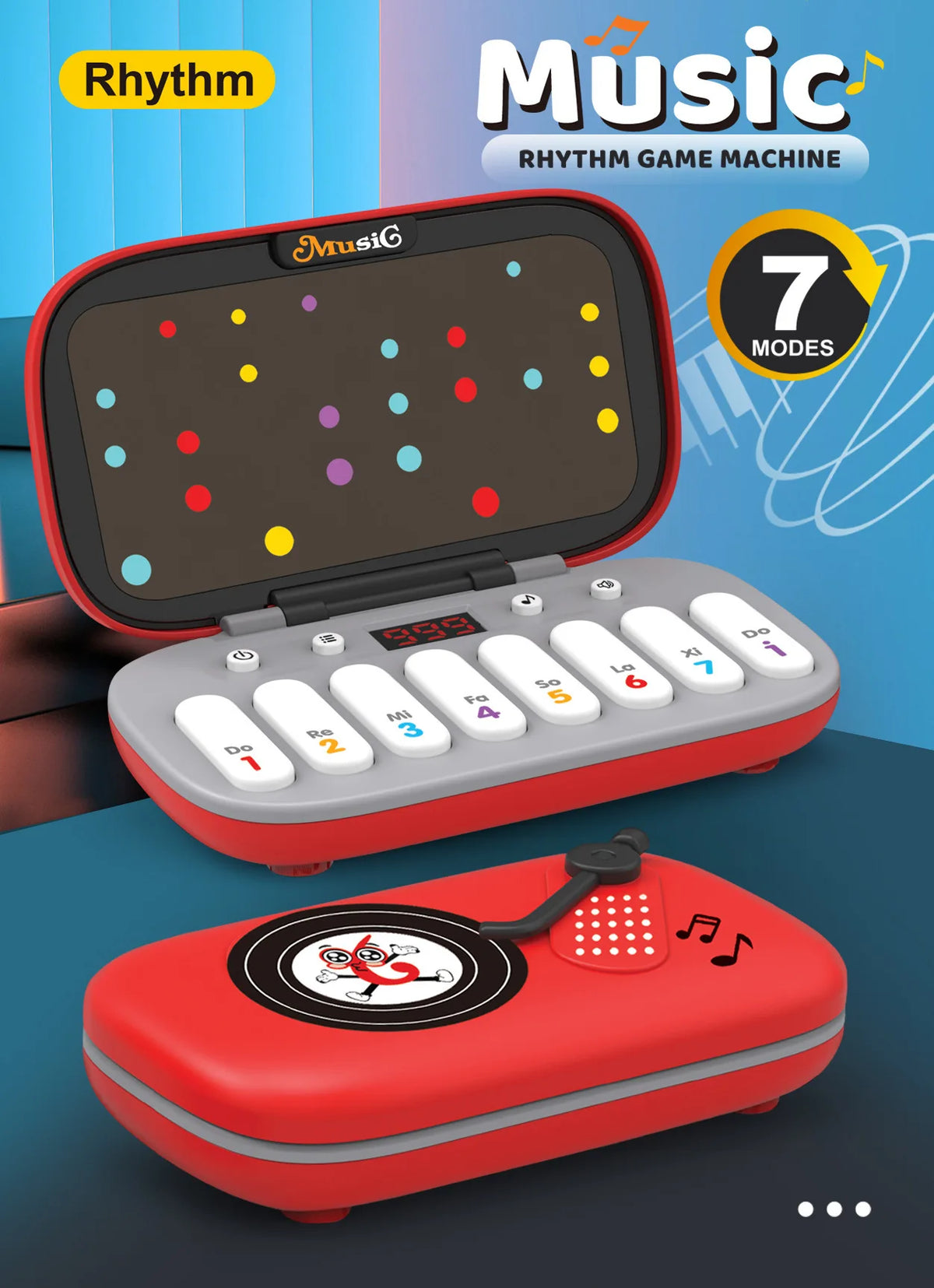 Electronic Music Rhythm Puzzle Game Machine Light Up Sensory Fast Push Organ Montessori Educational Travel Toy Christmas Gifts