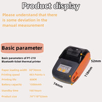 GOOJPRT 58mm Mini Portable Thermal Printer Bluetooth Ticket Bill Receipt POS Printer for Business for IOS/Android Mobile Phone