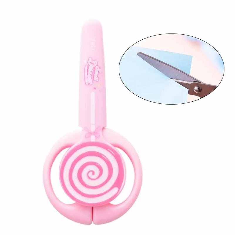 1pcs Child Safety Scissors Kindergarten Handmade Round Head Small Scissors for Paper Cross Stitch Scissors Yarn Pink Blue