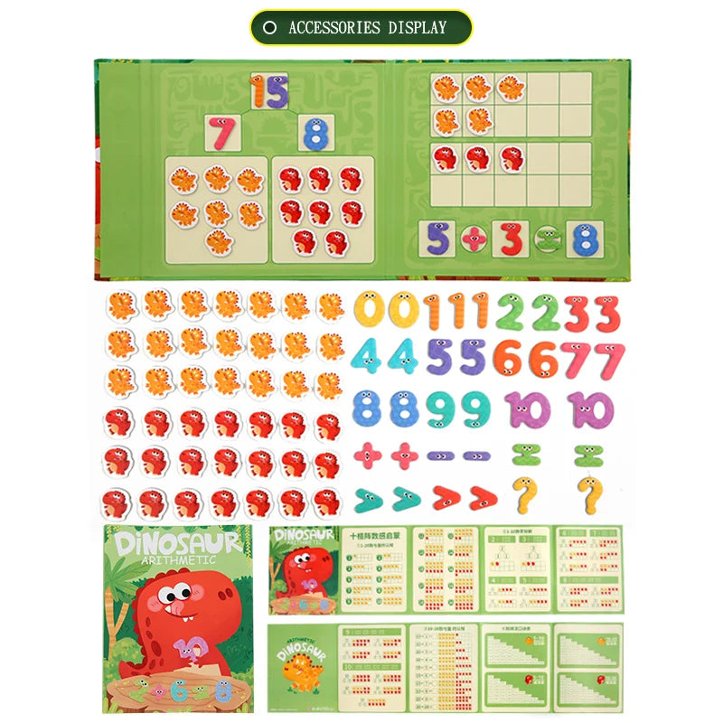 Dinosaur Theme Children's Math Tiles Number Decomposition Arithmetic 1-20 Addition And Subtraction Early Education Toys