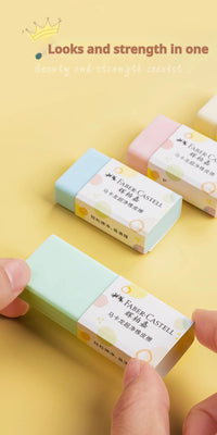 Faber-Castell Pencil Eraser 4/18 Pcs Macaroon Color Clean Rubber Eraser Set Portable School Office Supplies Student Stationery
