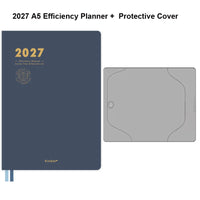 Kinbor 2027 A5 Efficiency Planner Two Days Per Page Notebook To Do List Self-discipline Habit Tracker Time Management Journal