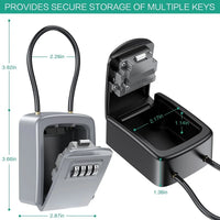 Wall Mount Key Storage Secret Box Organizer 4 Digit Combination Password Security Code Lock No Key Home Key Safe Box