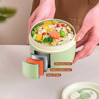 Portable Cute 304 Stainless Steel Insulated Bento Lunch Box For Kids Students Leak-proof Keep Warm Food Container Microwave Safe